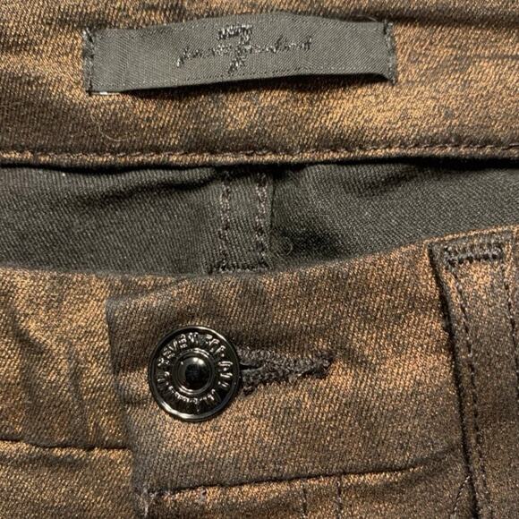 7 For All Mankind Jeans Women's Sz 26 Metallic Y2K Coquette Super Skinny Fit - Picture 4 of 9